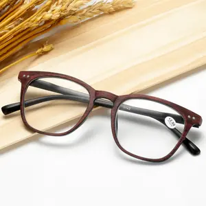 Новый PC материал Большие передние деревянные очки для чтения с пружинным шарниром для оптовой продажи