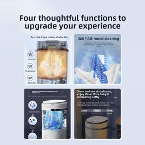 غسالة أحذية منزلية صغيرة أوتوماتيكية للغسيل والتجفيف والتنظيف، جهاز سحري لغسل الجوارب بسعة 6 كجم - Product Image 5