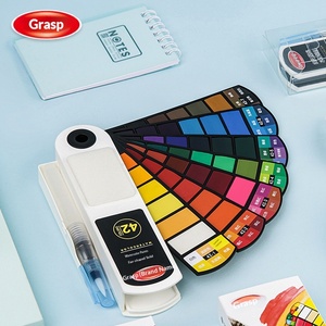 Mini ensemble de pigments d'<span class=keywords><strong>aquarelle</strong></span> portables - <span class=keywords><strong>Aquarelle</strong></span> solide en forme d'éventail pour le gribouillage des enfants, petite taille mais grande capacité - Product Image 2