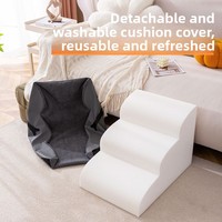 Luxuriöse Moderne Klassische Abgerundete Haustiertreppen Rutschfeste Stufen für Kleine Hunde Zugang zu Wohnzimmer Küche Sofa Bett Abnehmbar Waschbar Schwamm