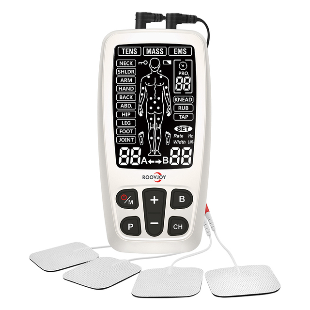 Shenzhen Roundwhale Roovjoy 3 in 1 COMBO TENS Unit EMS Muscle Stimulator for Pain Relief and Muscle Stimulation