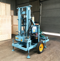 Plateforme mobile de forage de puits d'eau, moteur diesel, machine de forage de puits portable