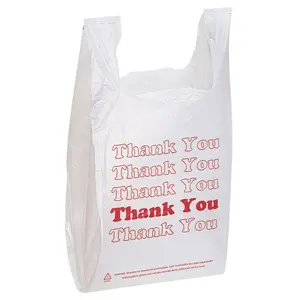 खाद प्लास्टिक किराने स्पष्ट बैग कस्टम लोगो बनियान संभाल के साथ Biodegradable प्लास्टिक के शॉपिंग बैग बैग