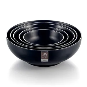 wholesale new unbreakable black matte round korean bowl melamine