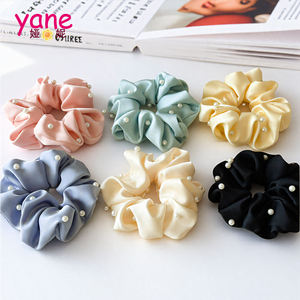 סאטן ושיער פנינה scrunchies אביזרים בד בתפזורת בד גומי גומיות שיער משי בתפזורת - Product Image 1