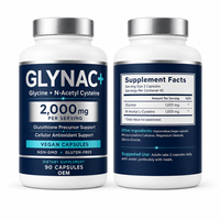 Capsules de Glycine NAC pour Collections Nutritionnelles Antioxydantes, Format Végétalien et Formule Flexible, Prise en Charge OEM ODM