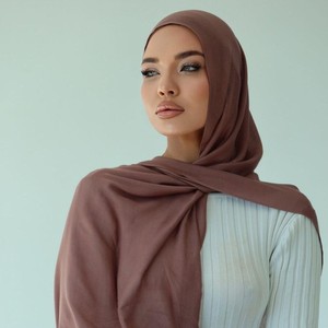Voiles et châles ethniques personnalisés pour femmes, couleur unie, en rayonne, coton, modal, hijab, voile modal, écharpes - Product Image 3