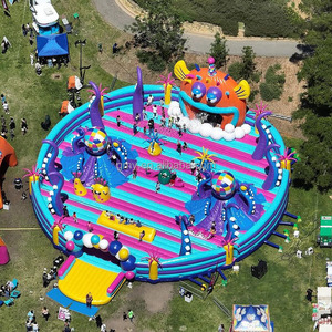 Ngoài trời lớn bị trả lại nhà khóa học trở ngại sân chơi inflatables công viên giải trí sản phẩm để bán - Product Image 5