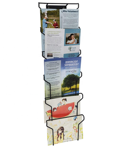 Soporte de pared de 4 niveles para folletos, estante de alambre de metal para montaje en pared, soporte de exhibición para tarjetas de felicitación - Product Image 1