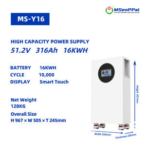 نظام تخزين طاقة احتياطي ذكي للمنزل بسعة 10 كيلوواط ساعة و14 كيلوواط ساعة و16 كيلوواط ساعة وبطارية ليثيوم 314 أمبير ساعة مع تحكم باللمس وتشغيل فوري - Product Image 2