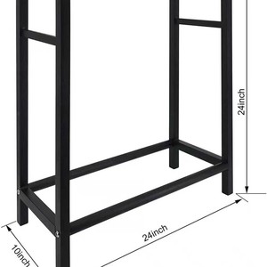Estante para leña de una sola capa, de hierro forjado, tipo vertical, para almacenamiento en la sala de estar. - Product Image 5