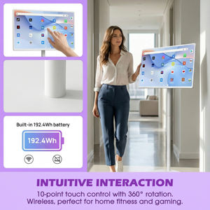 Televisor Inteligente HD de 32 Pulgadas <span class=keywords><strong>para</strong></span> Interiores, Compatible con Animación, Transmisión en Vivo, Rotación Inteligente, Soporte Ajustable en Altura, Pantalla Táctil con Batería, USB - Product Image 6
