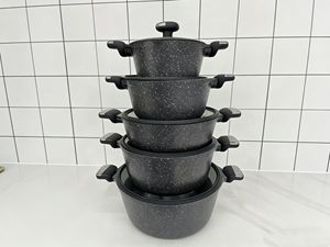 Ensemble de 10 ustensiles de cuisine en granit de haute qualité pour cuisson intensive, poêle peu profonde de 28 cm, usine OEM du Zhejiang, usage domestique - Product Image 3