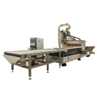 Línea de enrutador CNC para gabinetes de cocina de madera y muebles de panel con software de anidamiento-Línea de procesamiento de productos de madera