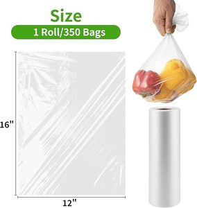 350 Bags/Roll 2 Roll 12x16 Side Gusset Heat Seal Disposable PE Food <b>Storage</b> Bags for Fruits <b>Vegetables</b> Bread Clear - Product Image 3