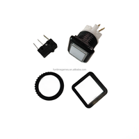 Bouton poussoir momentané carré de 27mm avec lumière LED 12V pour panneau de commande d'arcade pour machine à grue