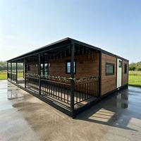 Maison conteneur extensible à double aile 20ft 40ft, maison préfabriquée pliable, cabane modulaire étanche pour camping, hôtel, logement