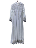 Mode Dubaï : Voile de prière moderne brodé de fils, motif floral ethnique, Abaya musulmane, Vêtement islamique