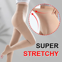 Collants de compression tricotés en Spandex/Nylon 15-20 mmHg, à bout fermé, mi-cuisses, antidérapants, opaques, pour varices