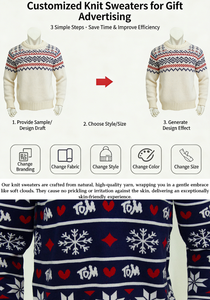 <span class=keywords><strong>Pull</strong></span> de Noël personnalisé pour homme – Styles moches/vintage/simples – Grande taille – 100 % coton tricoté – Vêtement d'hiver chaud et abordable – OEM ODM - Product Image 2