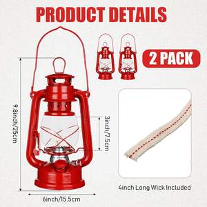 Lampe à pétrole rétro classique la plus récente en gros, 4 couleurs, lanternes portables à mèche, lumières décoratives - Product Image 5