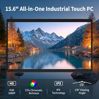 Panel PC LCD IPS Todo en Uno de 15.6 Pulgadas, Computadora Industrial Android 12, Tableta Sin Ventilador RK3399, 4GB RAM/64GB ROM, Pantalla Táctil Integrada