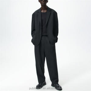 Custom 67% Polyester 29% Viscose Featuring an Elastic Waistband Casual Oversize <b>Wide</b> Fit Pants <b>Trousers</b> <b>for</b> <b>Men</b> - Product Image 4