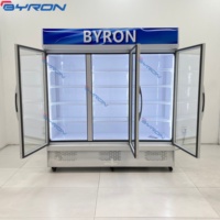 Réfrigérateur vertical de supermarché à porte vitrée pour boissons, vitrine réfrigérée pour boissons, réfrigérateur Coca-Cola à porte vitrée