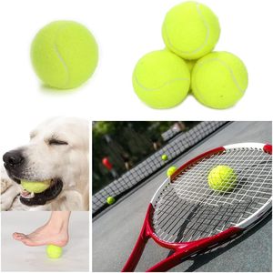 Bola tenis latihan hewan peliharaan anjing flanel karet kuning tahan lama mainan lempar untuk anak anjing - Product Image 2