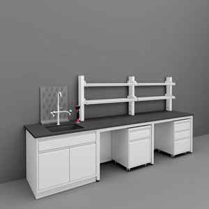 Meja Kerja Laboratorium Industri Baja Modern dengan Lemari di Bawah Meja <span class=keywords><strong>Lab</strong></span> untuk Penggunaan Sekolah, Rumah Sakit, Bengkel, dan Industri - Product Image 3