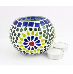 Candelabro de luz de té de vidrio mosaico, soporte de vela - Product Image 6