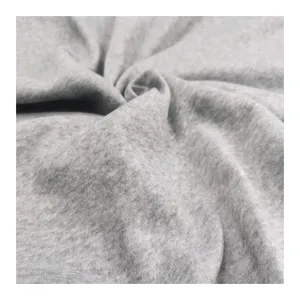 Sustainable Soft 100% Polyester Hemp Grey Blended Single Jersey polar fleece flano velvet fabric for T-shirt clothing