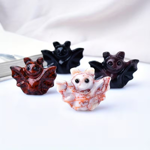 Colgante de murciélago de cristal natural miniatura al por mayor, figura de murciélago de cuarzo, joyería hecha a mano, llavero, collar, regalo artesanal - Product Image 2