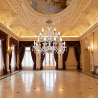 Lustre de plafond en cristal doré magnifique pour hôtel, lustres suspendus, lustre de luxe, lampe à suspension en cristal