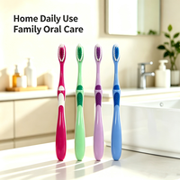 Brosse à dents manuelle OEM personnalisée pour adultes, à poils durs, multicolore, pour usage domestique, vente en gros
