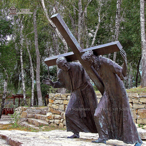 Escultura religiosa católica al aire libre Estatuas <span class=keywords><strong>de</strong></span> bronce <span class=keywords><strong>de</strong></span> <span class=keywords><strong>Cristo</strong></span> Jesús <span class=keywords><strong>de</strong></span> tamaño real 14 estaciones <span class=keywords><strong>de</strong></span> la Cruz - Product Image 3
