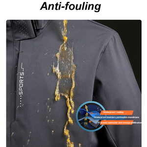 Vente en gros <span class=keywords><strong>Veste</strong></span> coupe-vent à capuche avec logo personnalisé pour hommes, coupe-vent et imperméable pour le camping en plein air, la randonnée et les aventures en <span class=keywords><strong>montagne</strong></span> - Product Image 2
