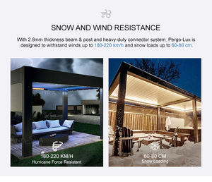 Paragola Impermeável Moderna para Exterior, Gazebo Bioclimático com Teto de Alumínio e Grelha de Ventilação para Cozinha Externa - Product Image 4