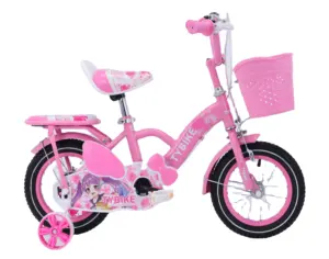 卡通人物粉色12英寸16英寸儿童自行车女孩3-8岁儿童自行车带辅助轮