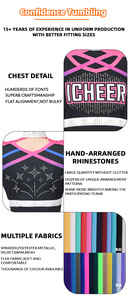 Wholesale Toddler Varsity <strong>Cheerleading</strong> Uniforms Pink Black Purple With Garment Bags School Cheer Uniforms Team <strong>Packages</strong> - Product Image 6