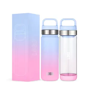 Vacuum Insulated Water Bottle Stainless Steel Double Walled Wide Mouth Flask with Storage Compartment on Lid