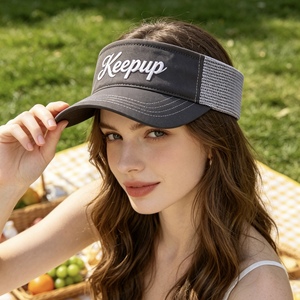 Visera de malla bordada con logotipo personalizado, de secado rápido y transpirable, para golf, tenis y running. - Product Image 4