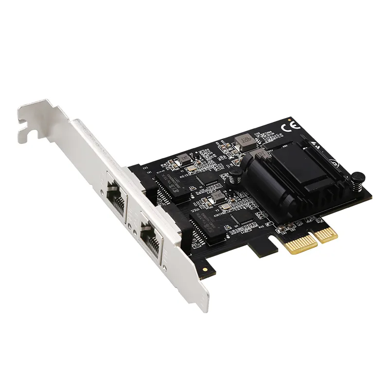 2 port 2.5 Gigabit PCI-E RJ45 kartu ekspansi jaringan PCI Express LAN Adapter dengan Chipset Realtek 8125B