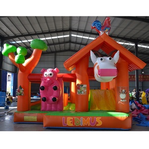 Castello Gonfiabile Economico a <span class=keywords><strong>Tema</strong></span> Fattoria per Bambini, Scivolo e Area Salto con Motivo Ranch di Mais - Product Image 5