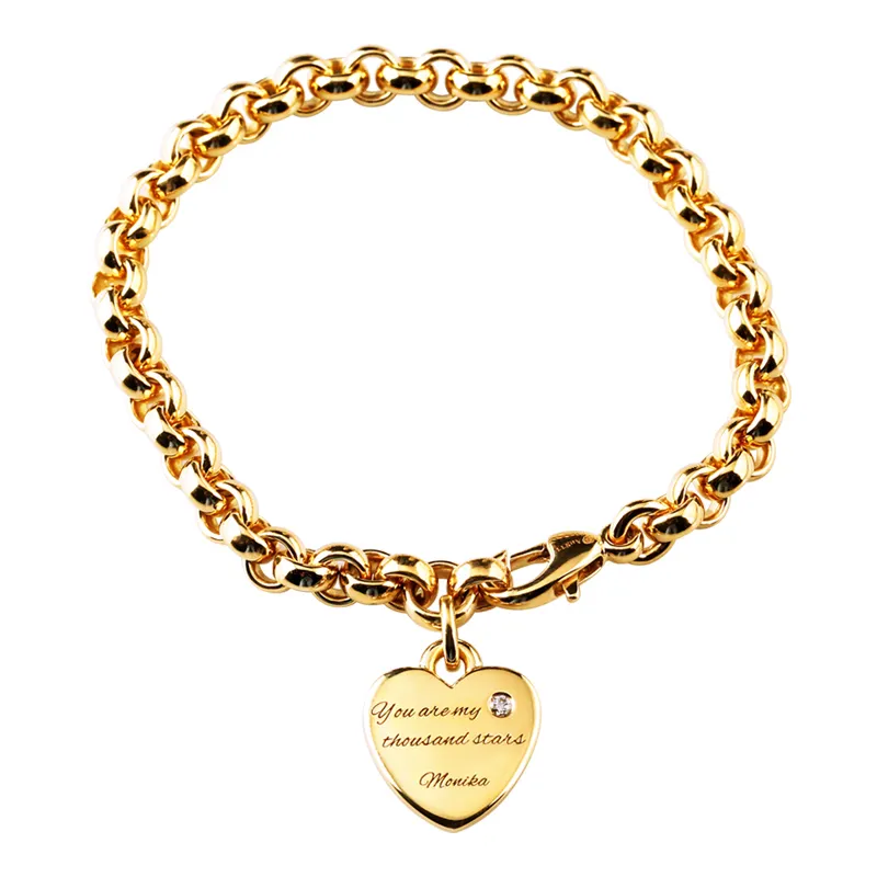 18 Karat Gold Herz Marke o Kette weibliche Gold Liebe Anhänger Armband dicke reine Gold Universal kette männliche Brauch