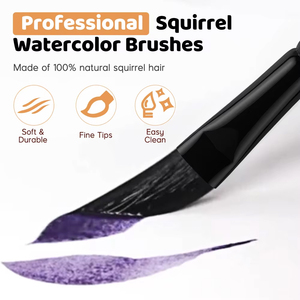 Poignard professionnel personnalisé poils d'écureuil synthétiques manche en bois artiste pinceaux ensemble pour aquarelle <span class=keywords><strong>peinture</strong></span> acrylique - Product Image 5
