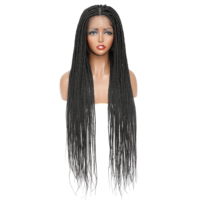 Perruques synthétiques tressées en dentelle complète, avec cheveux de bébé, ligne de cheveux naturelle, sans colle, transparentes pour lace front, couleurs personnalisables, vente en gros
