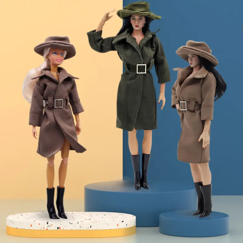New arrival Fashion handmade army military hat and coat doll clothes set for 30 cm dolls