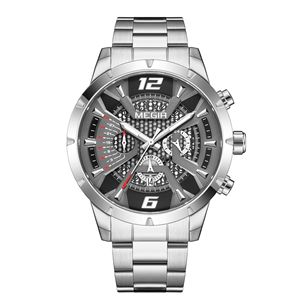 Megir 2221g <span class=keywords><strong>montre</strong></span> d'affaires de luxe à quartz <span class=keywords><strong>pour</strong></span> hommes <span class=keywords><strong>bracelet</strong></span> en acier inoxydable <span class=keywords><strong>montre</strong></span> de marque à mouvement <span class=keywords><strong>Seiko</strong></span> non mécanique - Product Image 3