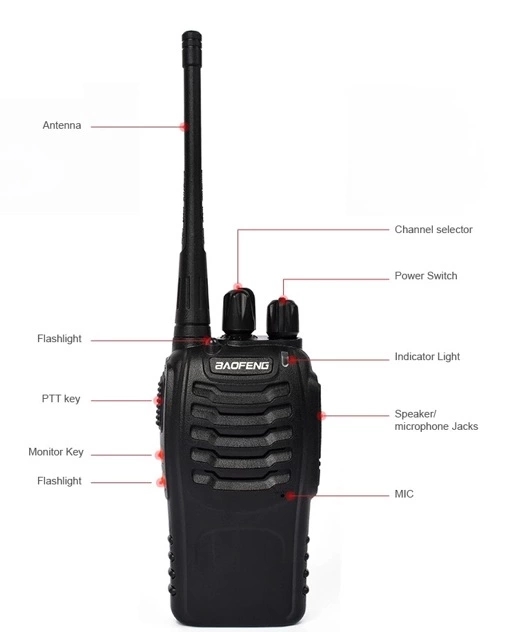 Portable Radio Walkie Talkie UHF BF-888S 400-480MHz Handheld